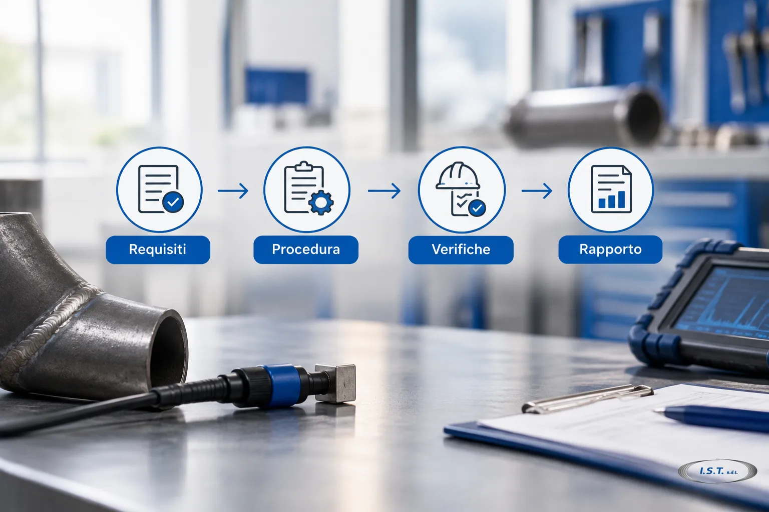 Schema del flusso di verifica per un’attività di controllo non distruttivo