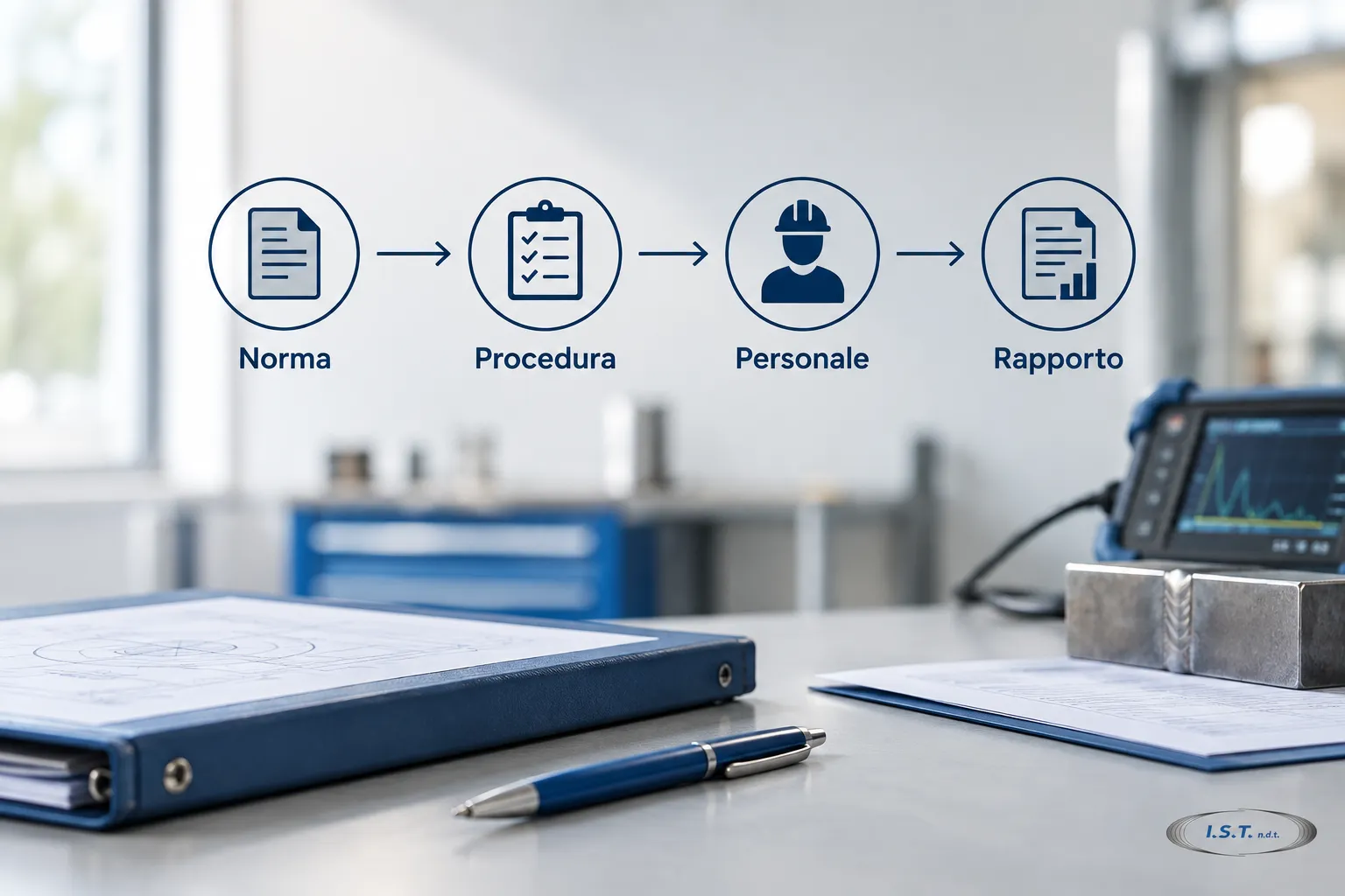 Schema delle verifiche da collegare: norma applicabile, procedura, personale qualificato e rapporto